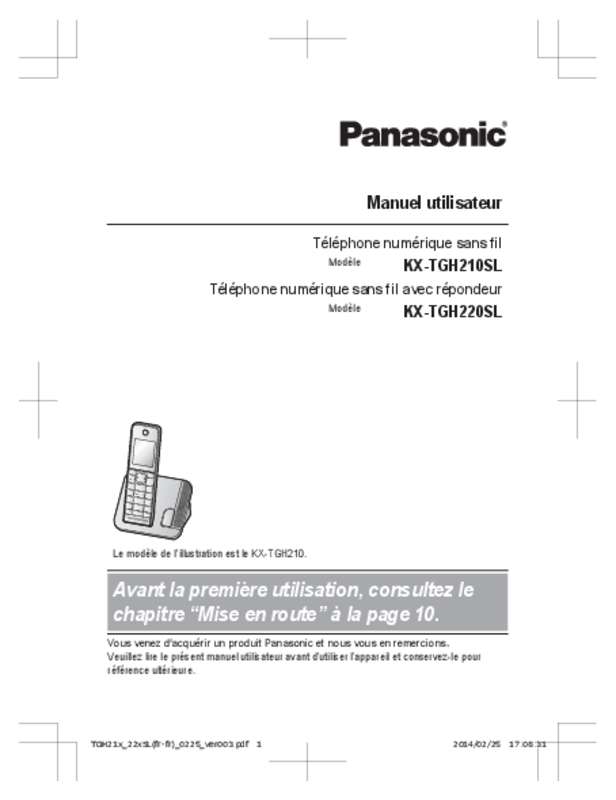 Guide utilisation PANASONIC KX-TGH210SL  de la marque PANASONIC