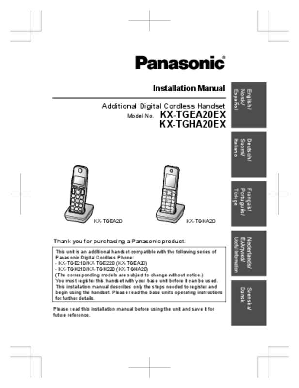 Guide utilisation PANASONIC KX-TGHA20EX  de la marque PANASONIC