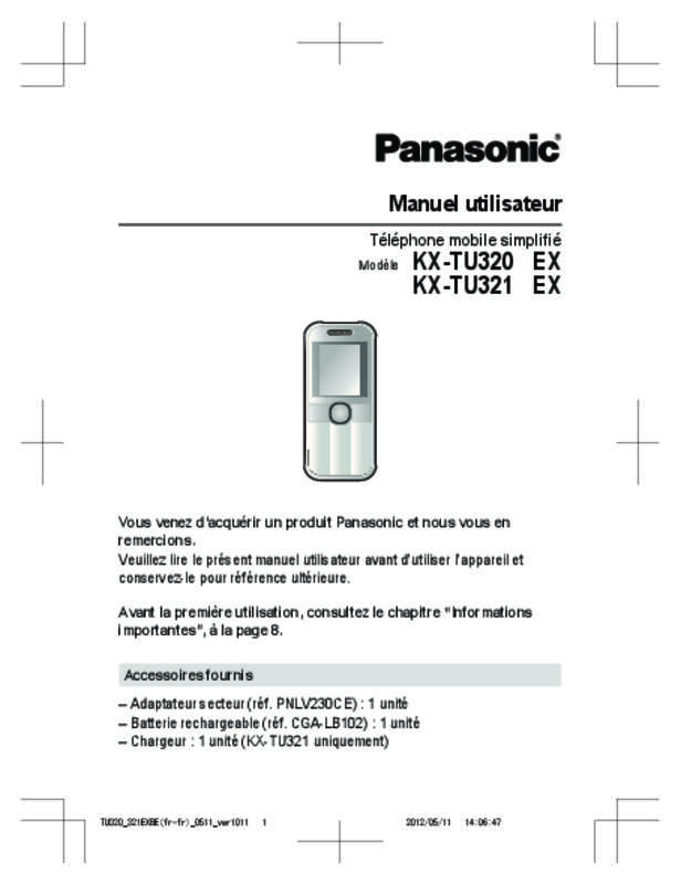 Guide utilisation PANASONIC KX-TU320EXWE  de la marque PANASONIC