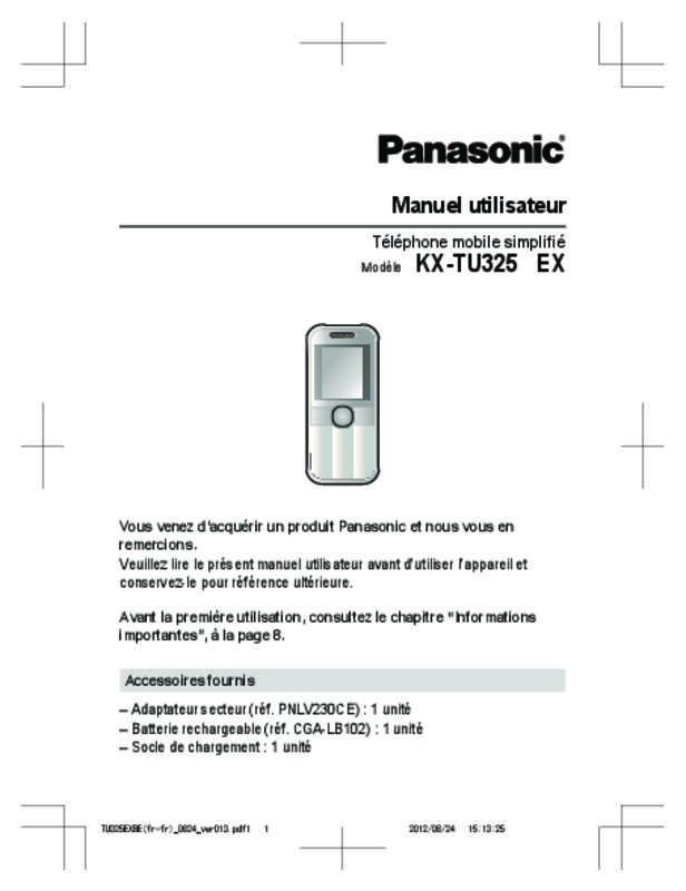 Guide utilisation PANASONIC KX-TU325EXBE  de la marque PANASONIC