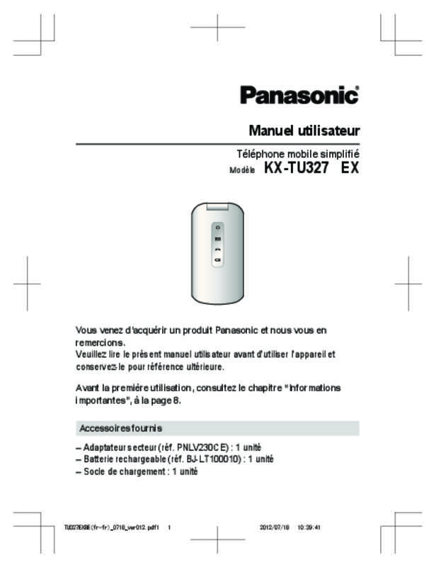 Guide utilisation PANASONIC KX-TU327EXBE  de la marque PANASONIC