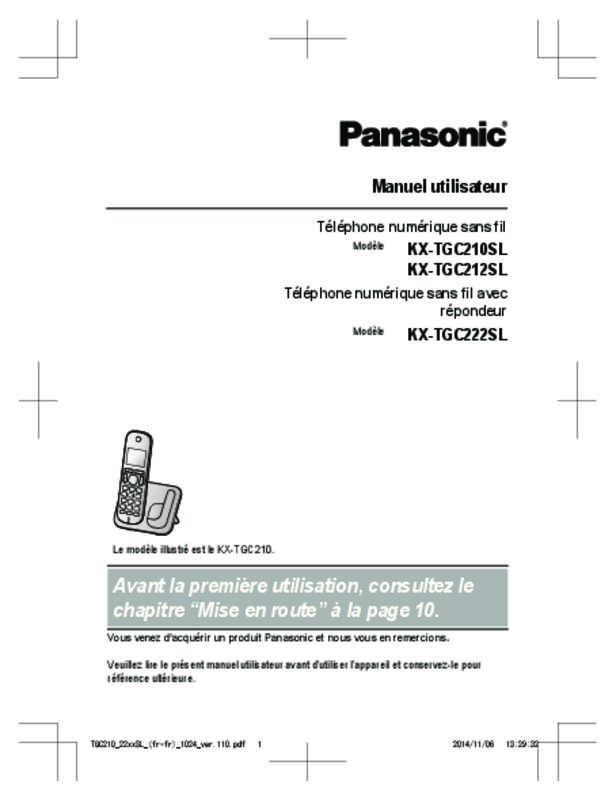 Guide utilisation PANASONIC KXTGC212SL  de la marque PANASONIC