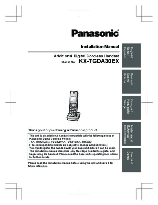 Guide utilisation PANASONIC KXTGDA30EX  de la marque PANASONIC