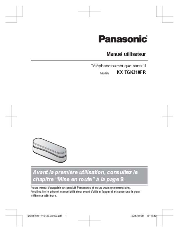 Guide utilisation PANASONIC KXTGK310FR  de la marque PANASONIC