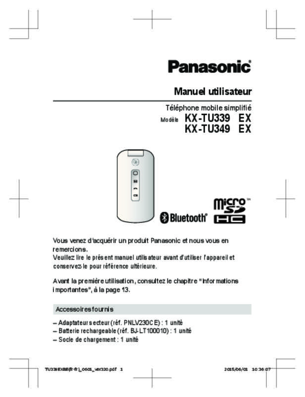 Guide utilisation PANASONIC KX-TU349EX  de la marque PANASONIC