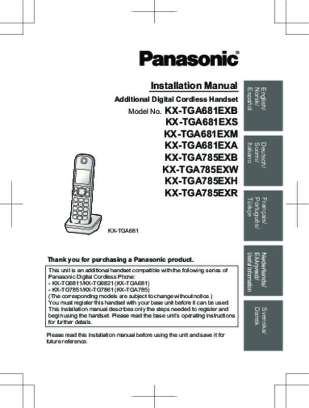 Guide utilisation PANASONIC KX-TGA681EXA  de la marque PANASONIC