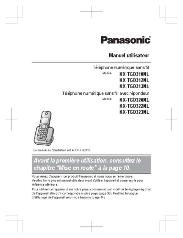 Guide utilisation PANASONIC KX-TGD310NL  de la marque PANASONIC