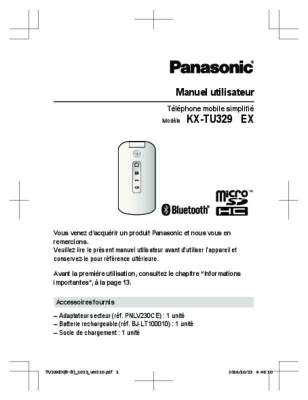 Guide utilisation PANASONIC KX-TU329EXME  de la marque PANASONIC