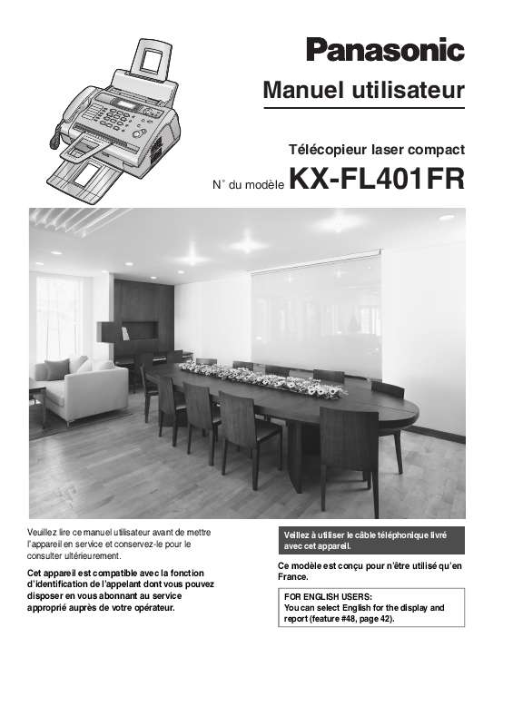 Guide utilisation PANASONIC KX-FL401FR  de la marque PANASONIC