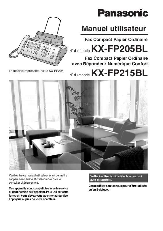 Guide utilisation PANASONIC KX-FP205BL  de la marque PANASONIC