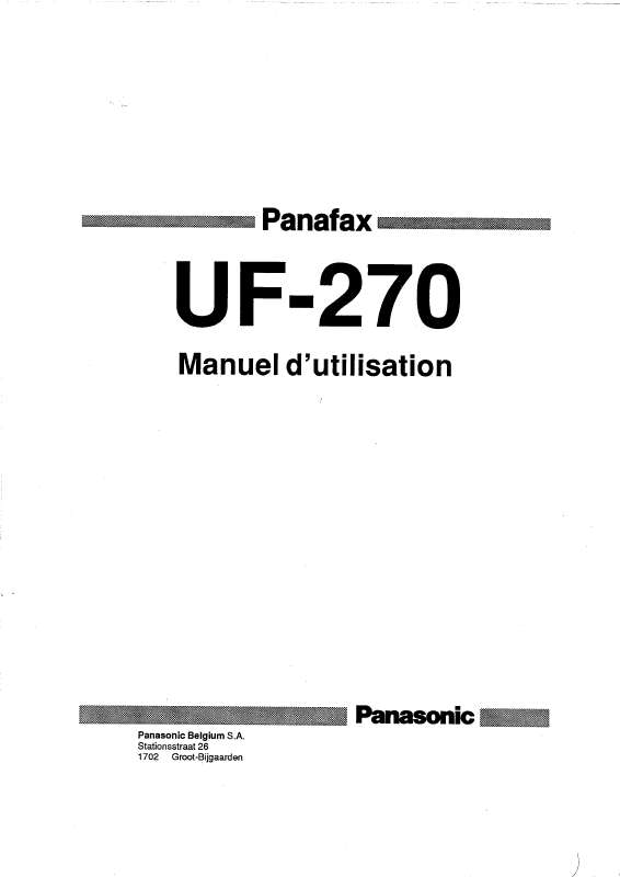 Guide utilisation PANASONIC UF-270  de la marque PANASONIC