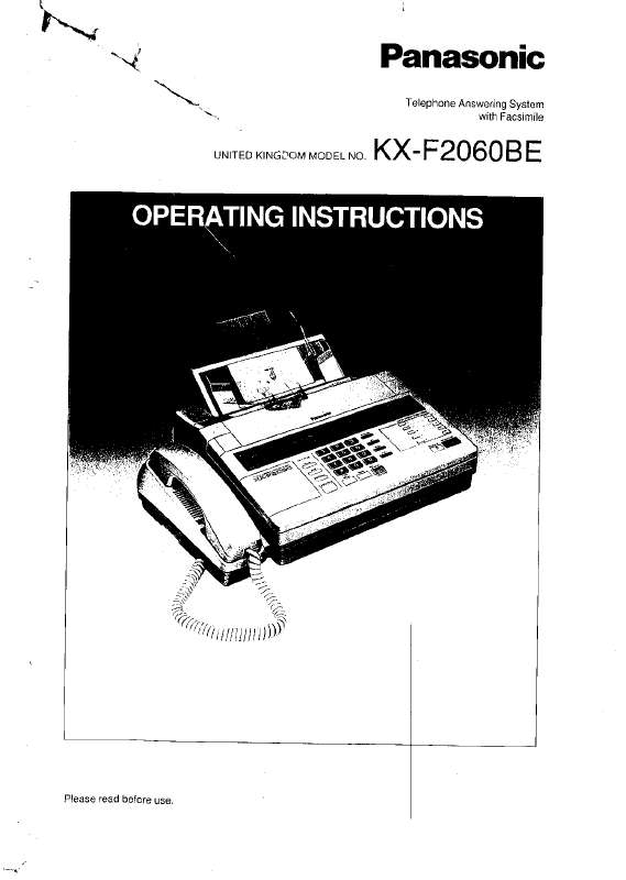 Guide utilisation PANASONIC KXF2060  de la marque PANASONIC