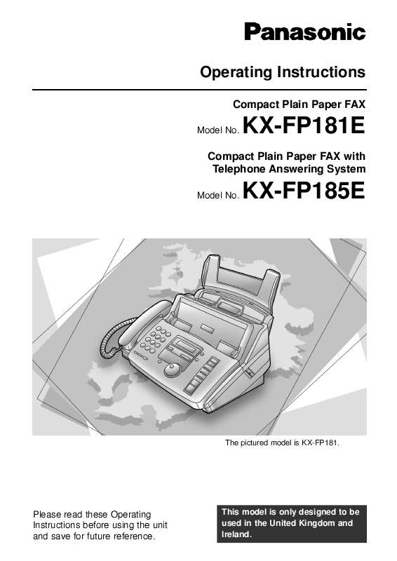 Guide utilisation PANASONIC KXFP185E  de la marque PANASONIC