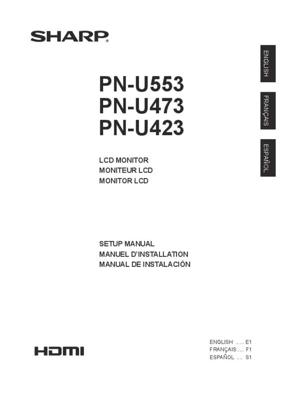 Guide utilisation SHARP PN-U553  de la marque SHARP