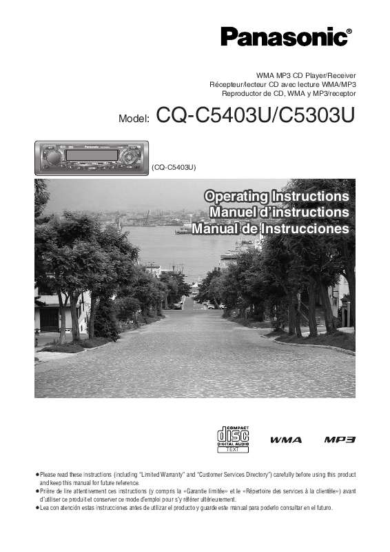 Guide utilisation PANASONIC CQ-C5303U  de la marque PANASONIC