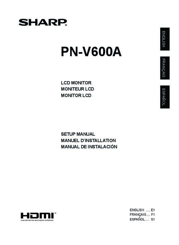 Guide utilisation SHARP PN-V600A  de la marque SHARP