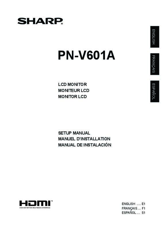 Guide utilisation SHARP PN-V601A  de la marque SHARP