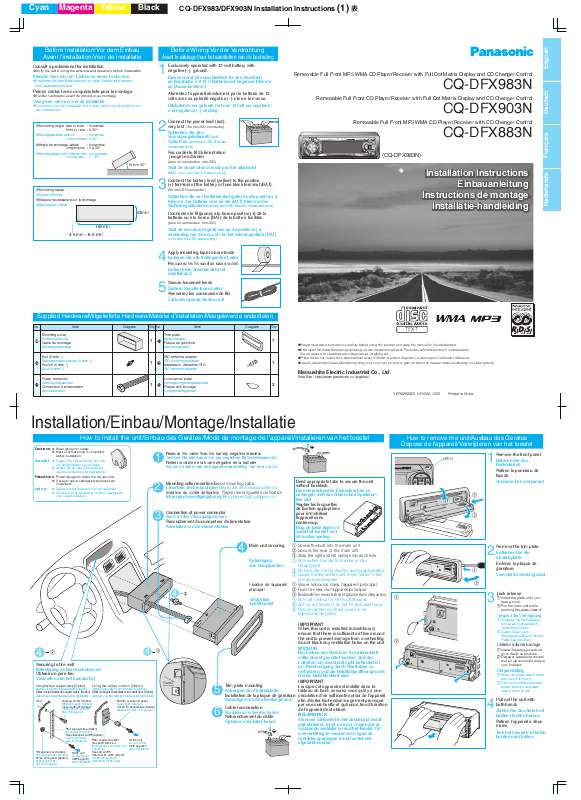 Guide utilisation PANASONIC CQ-DFX903N  de la marque PANASONIC