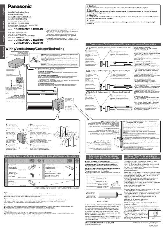 Guide utilisation PANASONIC CQ-RX101N  de la marque PANASONIC