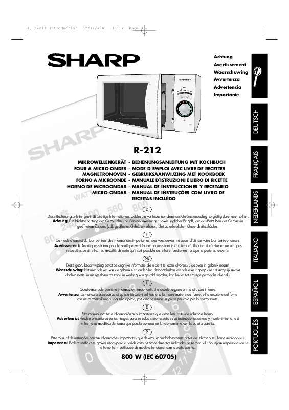 Guide utilisation SHARP R 212 & R-212 de la marque SHARP