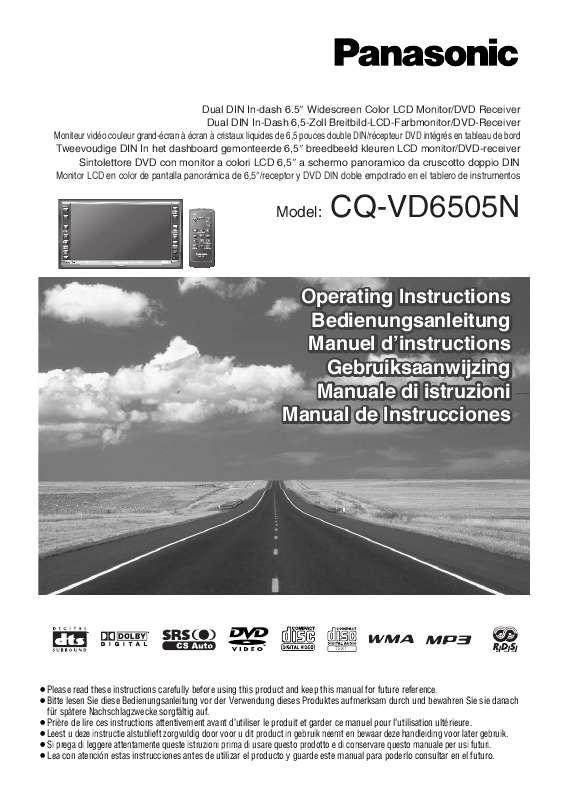 Guide utilisation PANASONIC CQ-VD6505N  de la marque PANASONIC