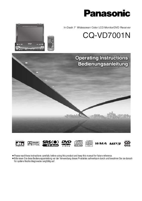 Guide utilisation PANASONIC CQ-VD7001N  de la marque PANASONIC