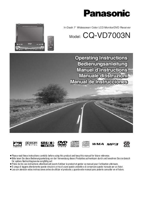 Guide utilisation PANASONIC CQ-VD7003N  de la marque PANASONIC
