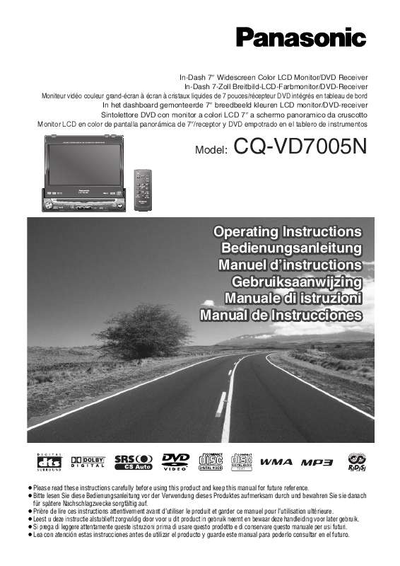 Guide utilisation PANASONIC CQ-VD7005N  de la marque PANASONIC