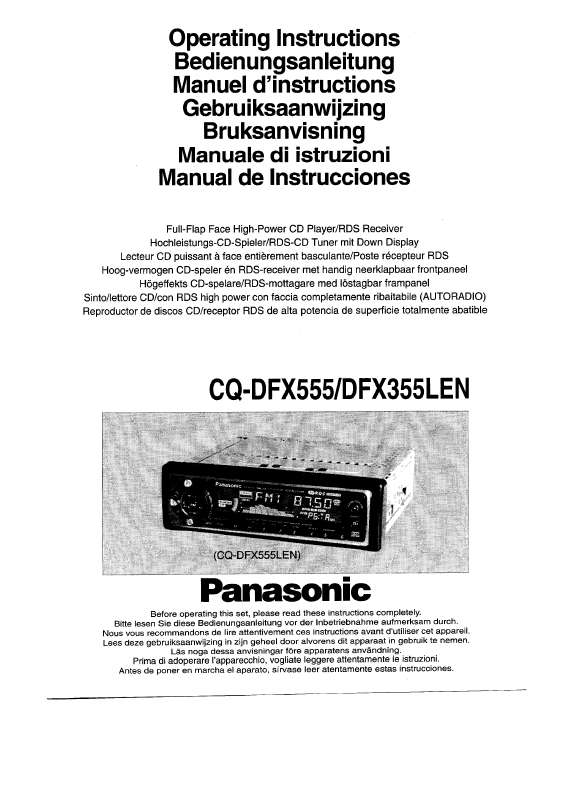 Guide utilisation PANASONIC CQDFX355  de la marque PANASONIC