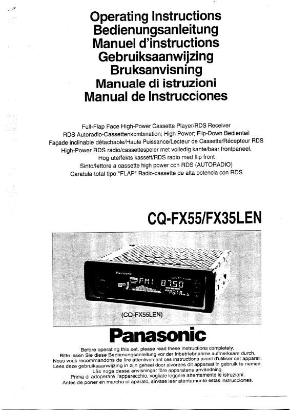 Guide utilisation PANASONIC CQFX35  de la marque PANASONIC