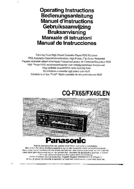 Guide utilisation PANASONIC CQFX45LEN  de la marque PANASONIC