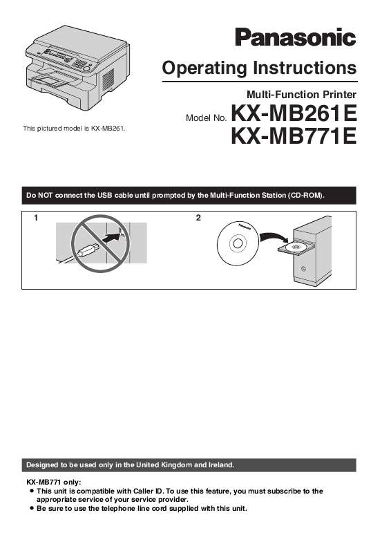 Guide utilisation PANASONIC KXMB771E  de la marque PANASONIC