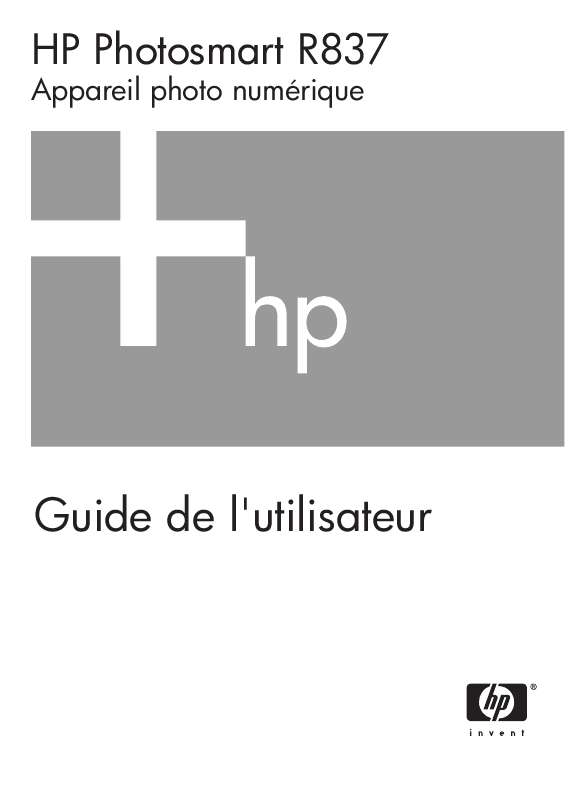 Guide utilisation HP PHOTOSMART R837  de la marque HP