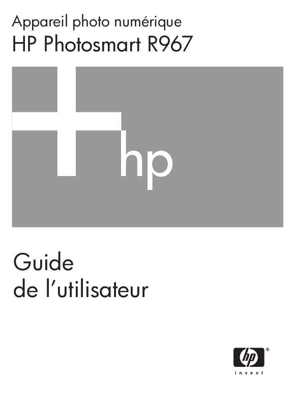 Guide utilisation HP PHOTOSMART R967 DIGITAL CAMERA  de la marque HP
