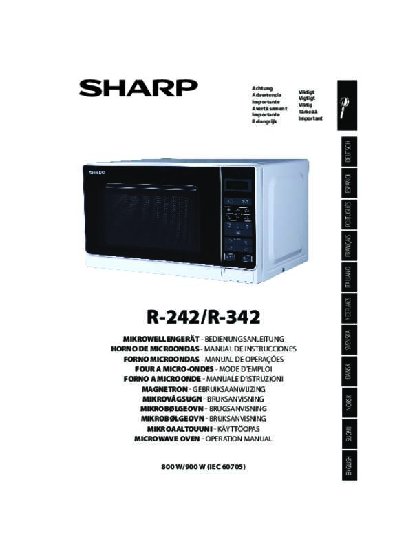 Guide utilisation SHARP R242XXX  - OPERATIONMANUAL de la marque SHARP