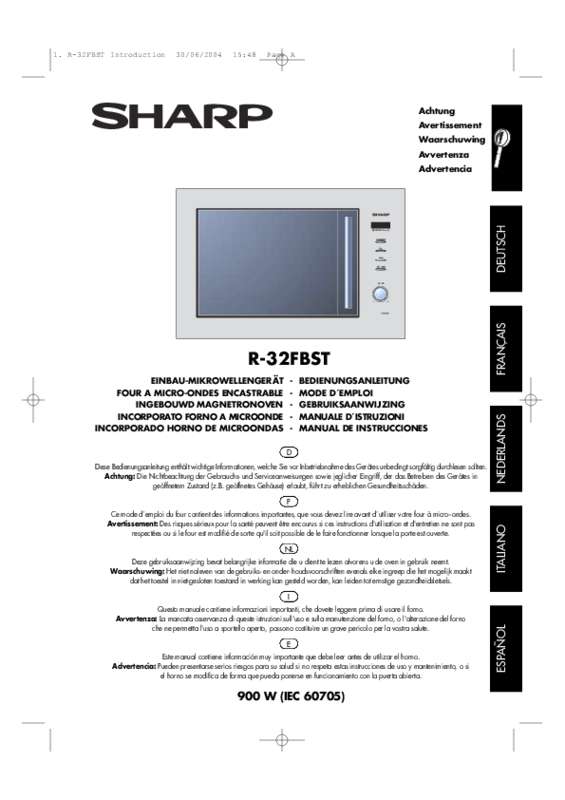 Guide utilisation SHARP R32FBST  - OPERATION MANUALDEFRNLIT de la marque SHARP
