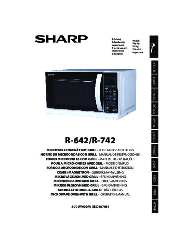 Guide utilisation SHARP R642IN de la marque SHARP