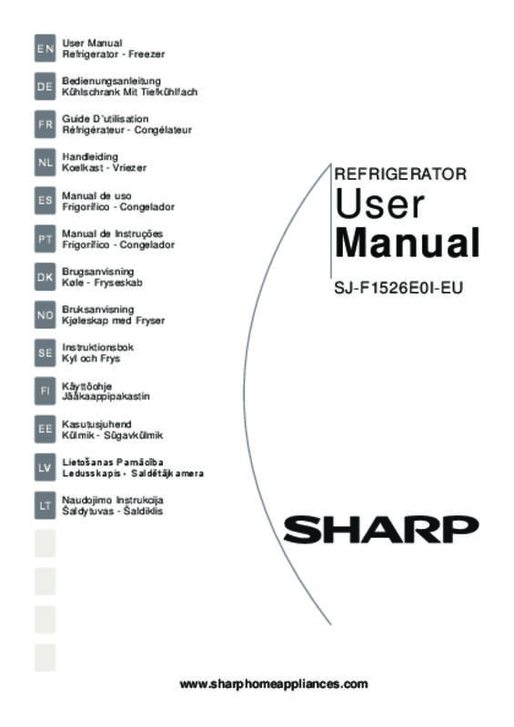 Guide utilisation SHARP SJF1526E0I de la marque SHARP