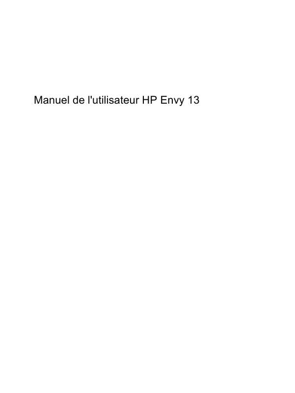 Guide utilisation HP ENVY 13-1050EA  de la marque HP