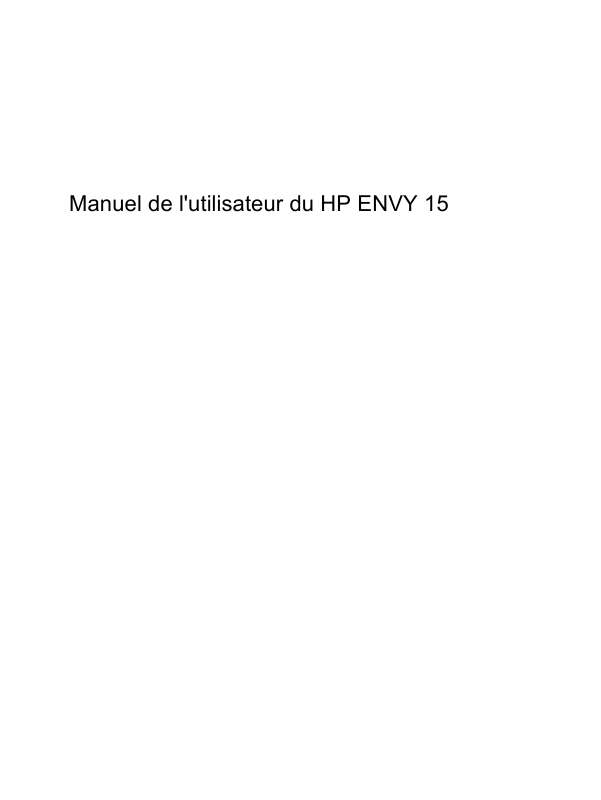 Guide utilisation HP ENVY 15-1110EA  de la marque HP