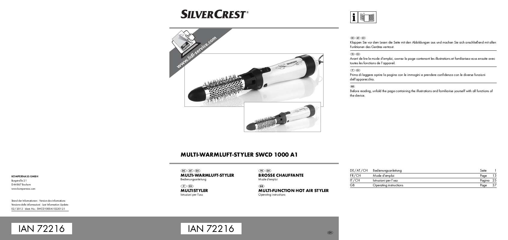 Guide utilisation  SILVERCREST SWCD 1000 A1  de la marque SILVERCREST