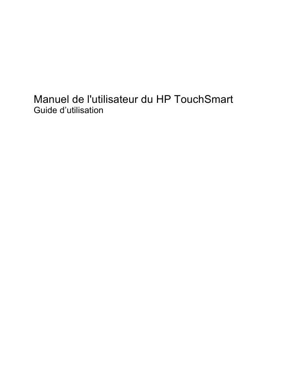 Guide utilisation HP TOUCHSMART TM2-1010EA  de la marque HP