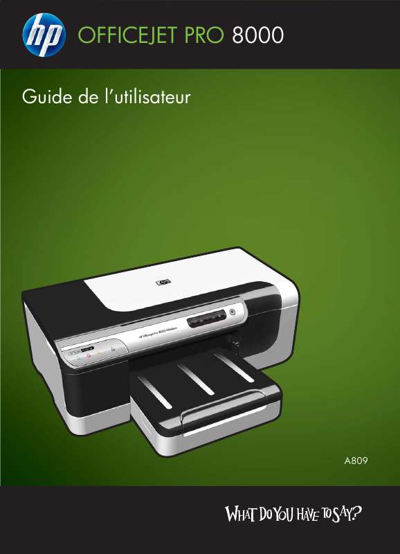 Guide utilisation HP OFFICEJET PRO 8000-A809  de la marque HP