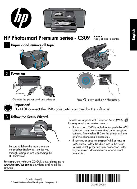Guide utilisation HP PHOTOSMART PREMIUM C309G  de la marque HP