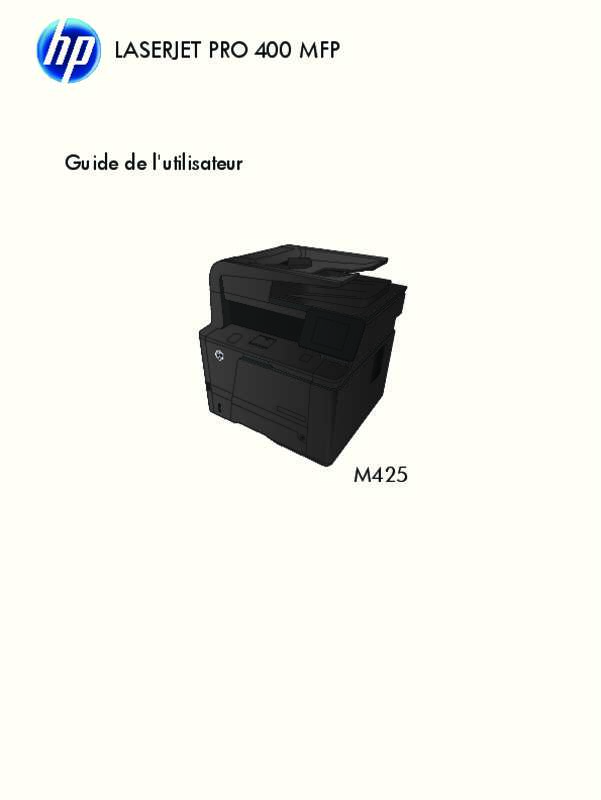 Guide utilisation HP LASERJET PRO 400 MFP M425DW (CF288A)  de la marque HP