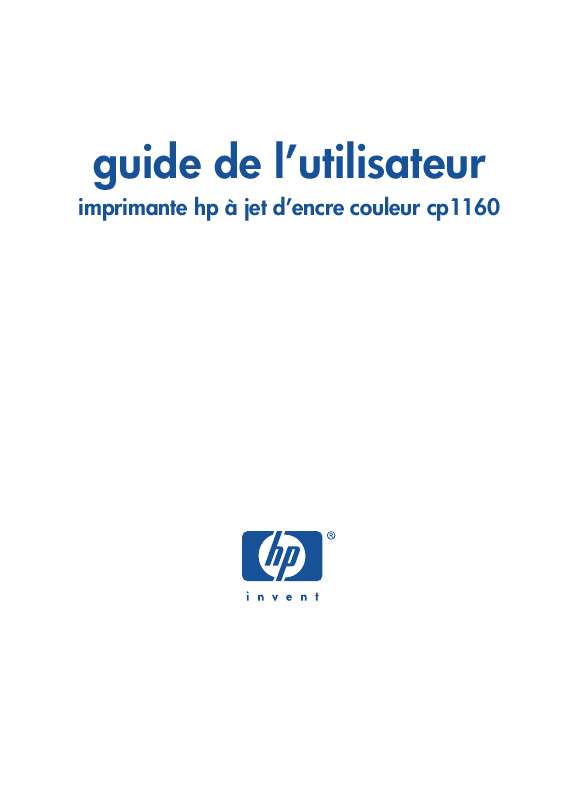 Guide utilisation HP COLOR INKJET CP1160  de la marque HP