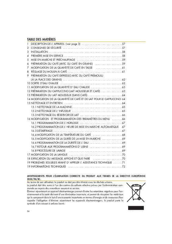 Guide utilisation DELONGHI ESAM 3600 de la marque DELONGHI