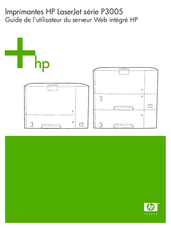 Guide utilisation HP LASERJET P3005  de la marque HP