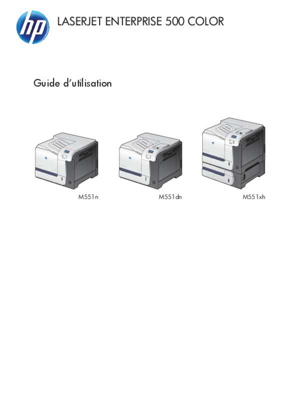 Guide utilisation HP LASERJET ENTERPRISE 500 M551N (CF081A)  de la marque HP