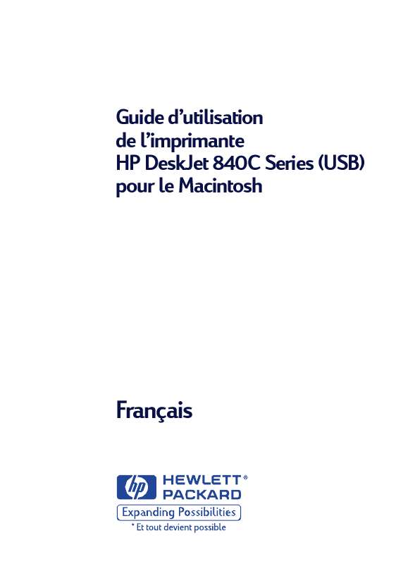 Guide utilisation HP DESKJET 840/842/843C  de la marque HP